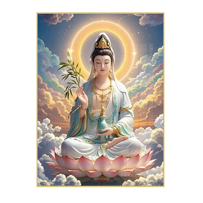 滴水观音钻石画方钻满贴钻十字绣