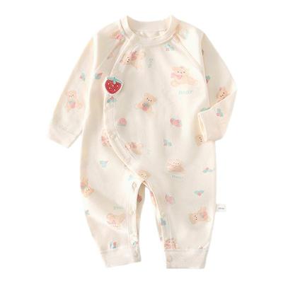 女宝宝连体衣婴儿衣服春秋款纯棉a类男哈衣新生宝宝外出早春爬服