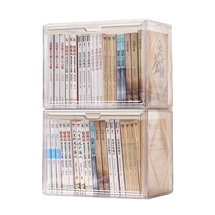 书本学生亚克力桌面书架防尘透明立式书柜书籍文具家用神器收纳盒