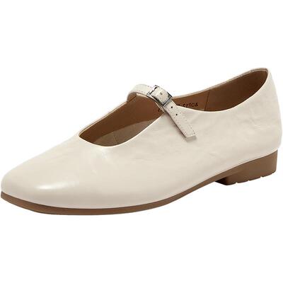 Bata羊皮书玛丽珍女秋新款英伦羊皮复古抓纹浅口单鞋AOP12CQ5