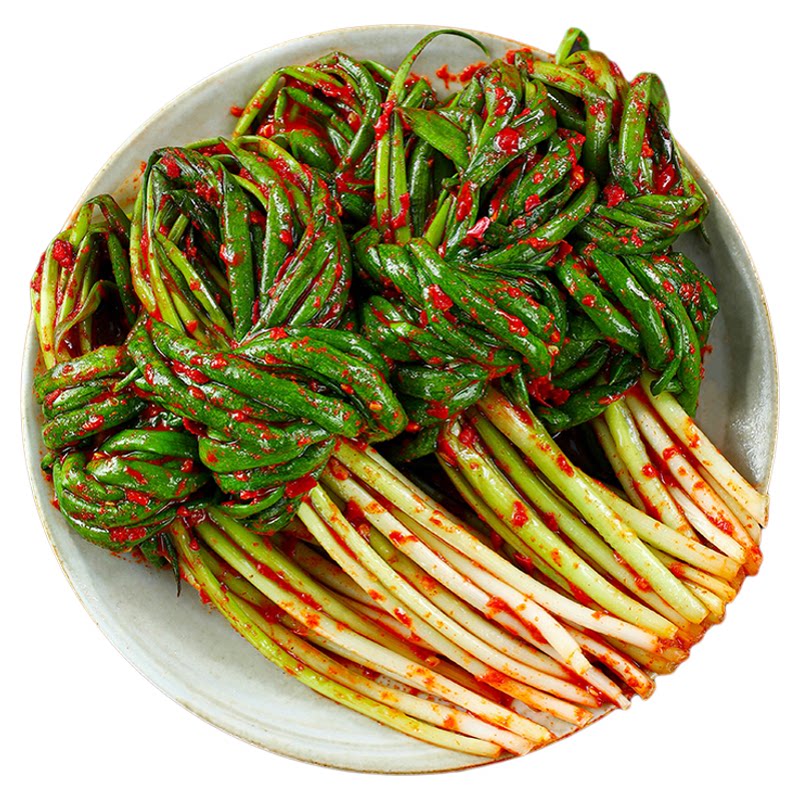 延边朝鲜族韩式小葱泡菜辣白菜 香葱韩国泡菜辣白菜腌葱酱菜350g