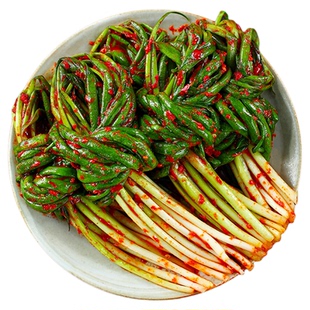 延边朝鲜族韩式小葱泡菜辣白菜 香葱韩国泡菜辣白菜腌葱酱菜350g