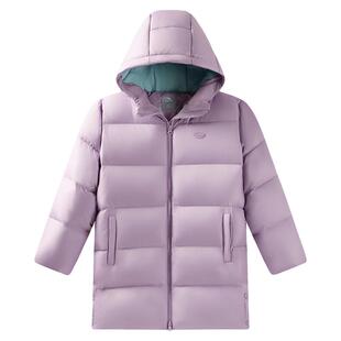 安踏儿童女大童中长羽绒服2026冬款舒适保暖中大童四防连帽羽绒服