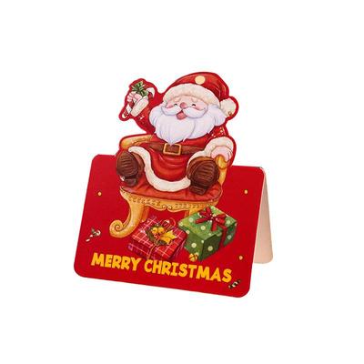 圣诞节吊牌贺卡复古烫金明信片