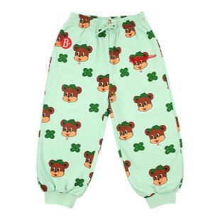 BEBEDEPINO贝贝品诺春季新款四叶草小熊男童女童裤子儿童卫裤