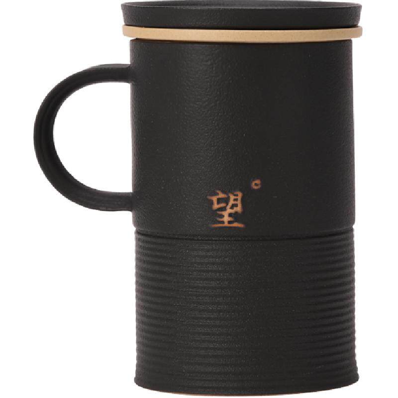 万仟堂茶水分离陶杯厚实滤胆
