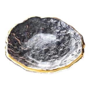 日式玻璃杯托琉璃功夫茶具配件创意杯垫锤纹茶杯垫隔热垫白酒杯垫