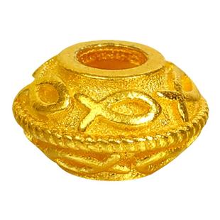 老克勒古法黄金小配件鱼纹隔珠隔片999足金diy手串手链搭配送礼女