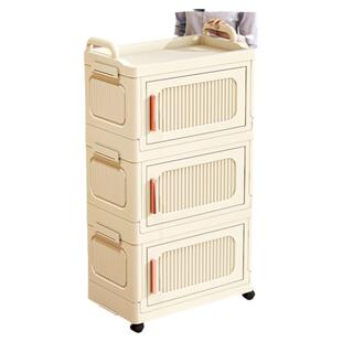 置物架柜子分层宿舍客厅零食玩具收纳可移动折叠卧室储物柜小推车