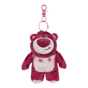 迪士尼草莓熊背包书包小挂件饰品毛绒公仔玩偶情侣钥匙扣女生可爱