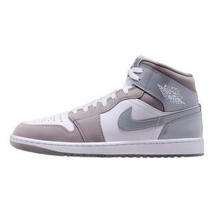 耐克男女鞋AIR JORDAN 1 AJ1冷灰白中帮复古篮球鞋板鞋HF3216-100