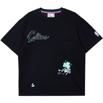 【NBA联名款】杰克琼斯男装春夏撞色短袖T恤纯棉宽松打底凯尔特人