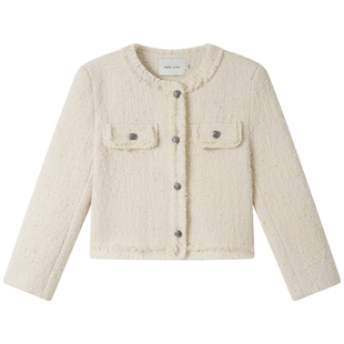 Halo Luu 法式白色小香风外套女春季2026新款气质高级感短款上衣