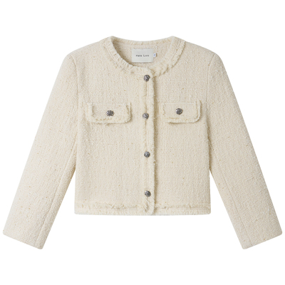 HaloLuu法式穿搭白色小香风外套