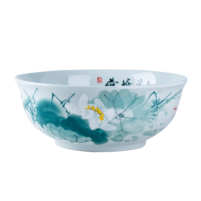 景德镇手绘16寸14寸餐具荷花酸菜鱼大盆碗汤碗家用大号陶瓷和面盆