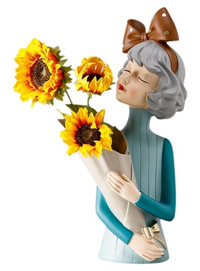 北欧蝴蝶女孩少女雕塑客厅摆件