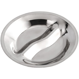 不锈钢二格小吃盘幼儿园餐盘两点心盘食堂员工餐盘水果盘儿童餐盘