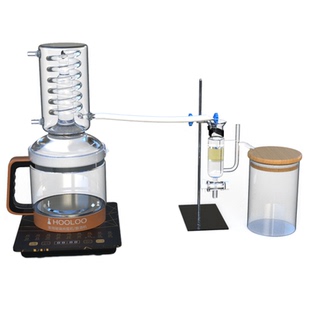 hooloo玻璃蒸馏器小乔蒸馏水纯露蒸馏机家用精油提取器纯露机