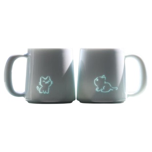 子木猫景德镇陶瓷马克杯釉下彩水杯高颜值大容量一对杯子礼物可爱