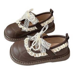 女童鞋子儿童公主豆豆小皮鞋2025春秋新款洋气女孩配裙子单鞋