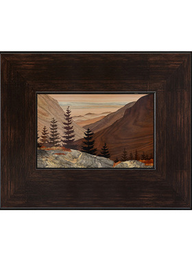 中古风美式风景氛围摆件玄关挂画