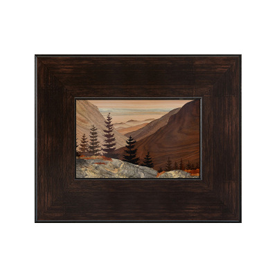 中古风美式风景氛围摆件玄关挂画