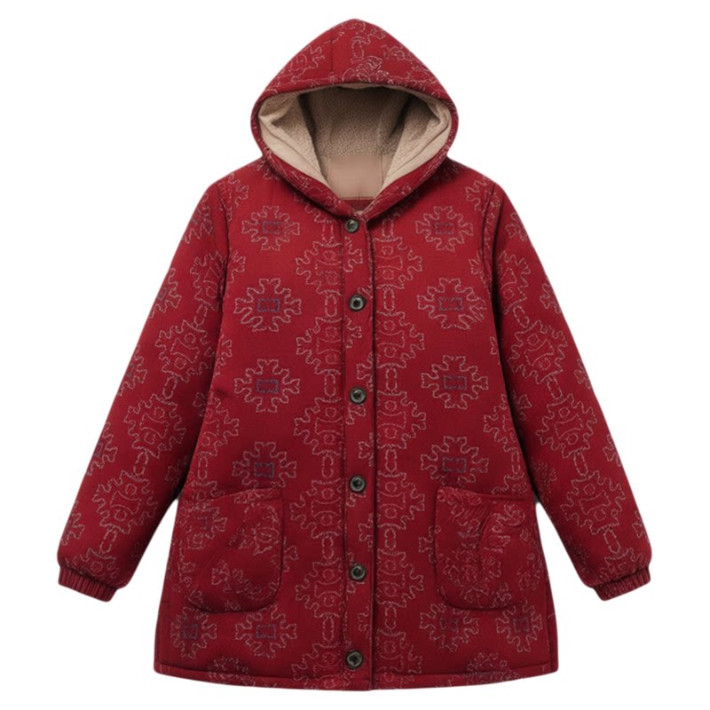 加肥加大码妈妈加绒棉服外套洋气