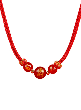 红玛瑙本命年本命佛六合吊坠