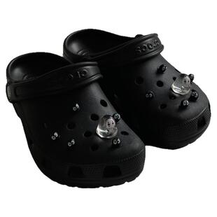 黑色搞怪洞洞鞋配饰diy小煤球无脸男crocs鞋花适配卡洛驰装饰鞋扣