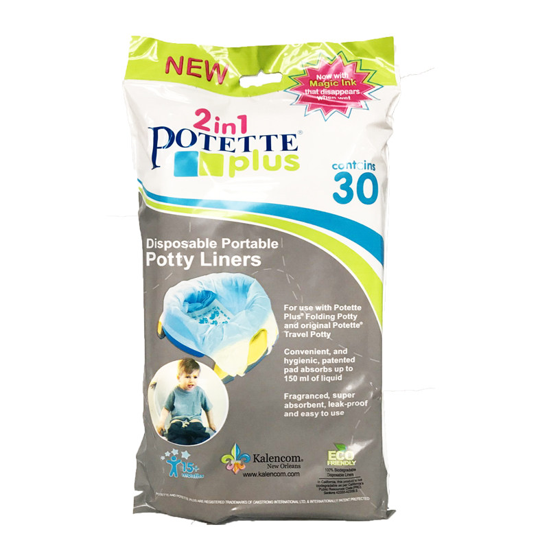 美国potette plus一次性衬垫清理袋儿童马桶垫坐便器衬垫/30片装