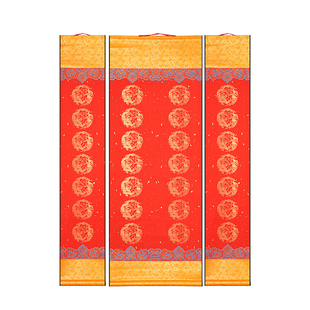 书法卷轴空白手写蜡染万年红挂轴宣纸四言吉语瓦当对联毛笔字书法作品纸半生半熟软笔免装裱中堂挂画梅林笔庄