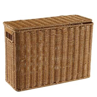 浦澜仿藤编夹缝带盖杂物收纳箱家用茶几边杂志篮洗手间缝隙杂物盒