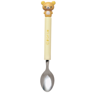 现货rilakkuma日本正版轻松熊3D公仔不锈钢勺子叉子餐具筷子ZAKKA