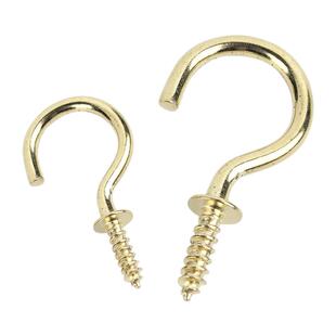 9字杯钩灯笼钩自攻木螺丝钉带垫弯钩倒挂钩螺丝开口九字钩问号钩