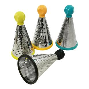 欧洲简约不锈钢圆锥形胶把手刨丝器擦姜蓉刮粗细丝奶酪刮丝Grater