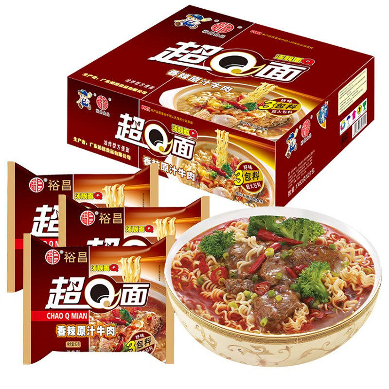 裕昌超Q面100g*24包香辣牛肉面