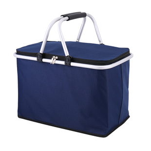 羽洛48升特大号野餐篮户外冰包折叠保温篮手提外卖箱送餐箱购物篮