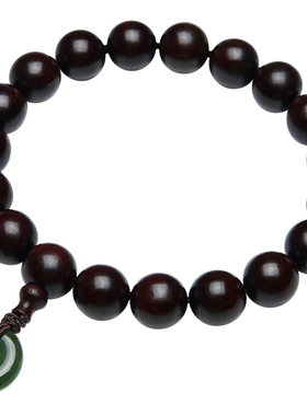 手工逸述小叶紫檀碧玉男女手串