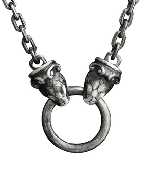 原创双头蛇纯银项链吊坠个性定制