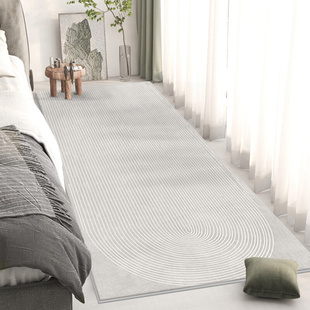 灰色侘寂风卧室床边地毯现代简约客厅可坐可睡飘窗毛绒加厚小地垫