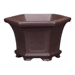 紫砂花盆小号精品长方形六角家用桌面苔藓花卉绿植多肉石湾盆特价