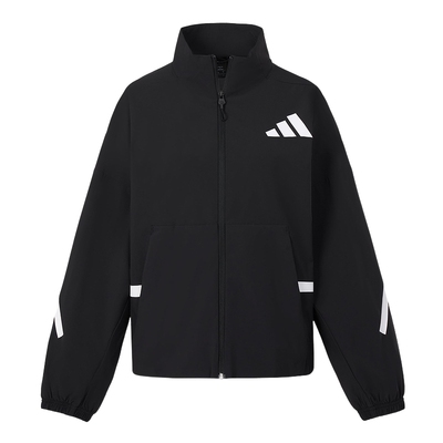 adidas阿迪达斯女子「真治愈」黑标制服梭织运动休闲外套 KE4882