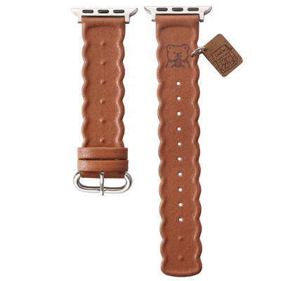 学长家波浪皮质小熊饼干表带