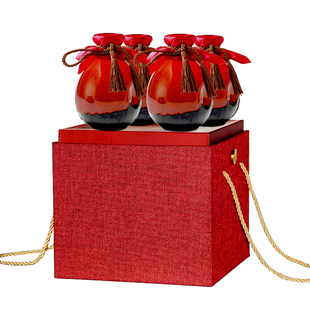 定制4瓶装陶瓷酒瓶一斤装白酒空瓶子土陶酒坛子家用密封1斤装酒壶