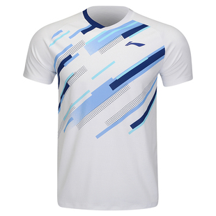 2025新款李宁羽毛球服短袖运动球衣男女速干T恤省队比赛服AAYV033