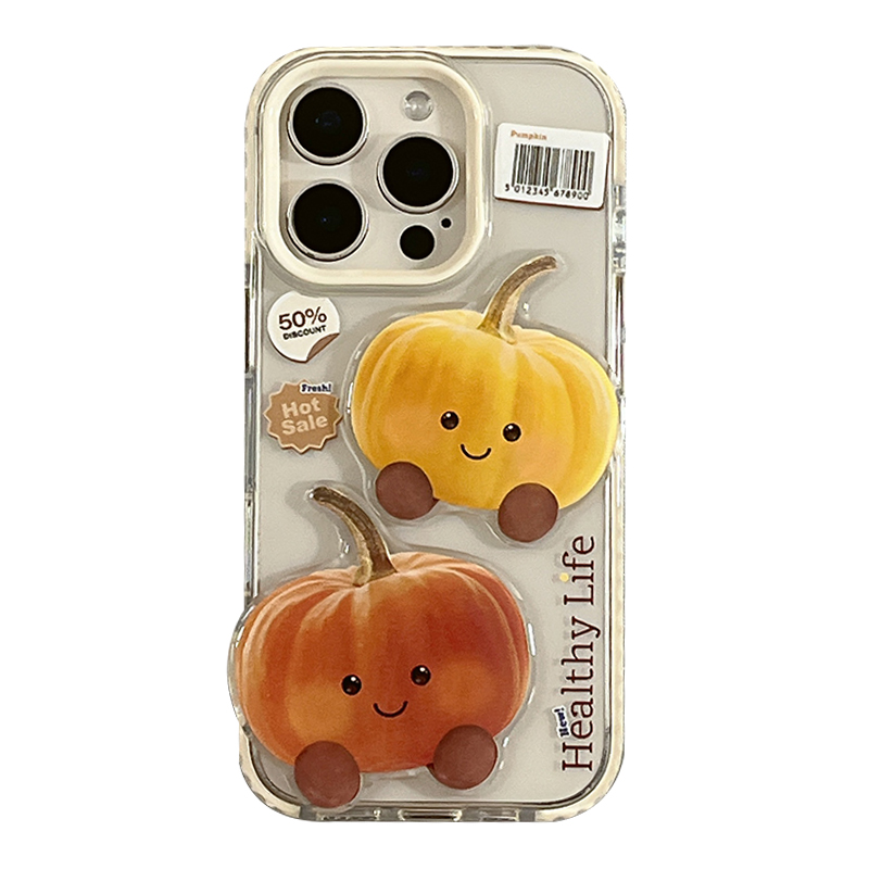 趣味可爱jellycat立体南瓜适用苹果16Promax手机壳透明iphone15pro新款14小众女14pro硅胶13全包12防摔11软壳