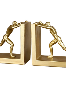 创意树脂人物桌面书立架书挡防倒