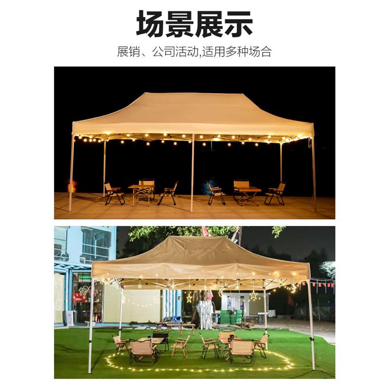 户外四脚雨棚帐篷布加厚3X3米顶布四角防雨摆摊遮阳棚卡其色伞布