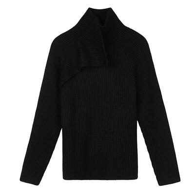 圣迪奥sdeer不规则拼接针织衫