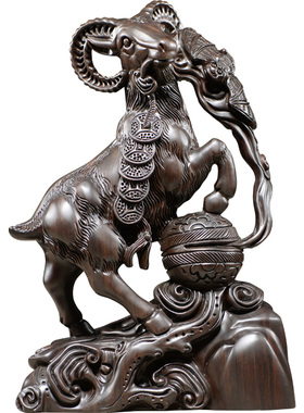 刺史客厅十二生肖风水黑檀木雕